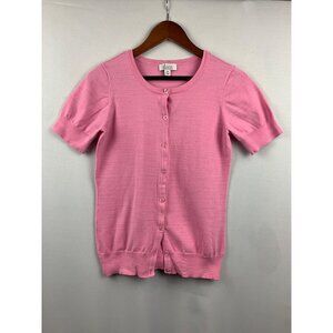 D & Co. Essentials Pink Button-Up Cardigan Sweater XXS